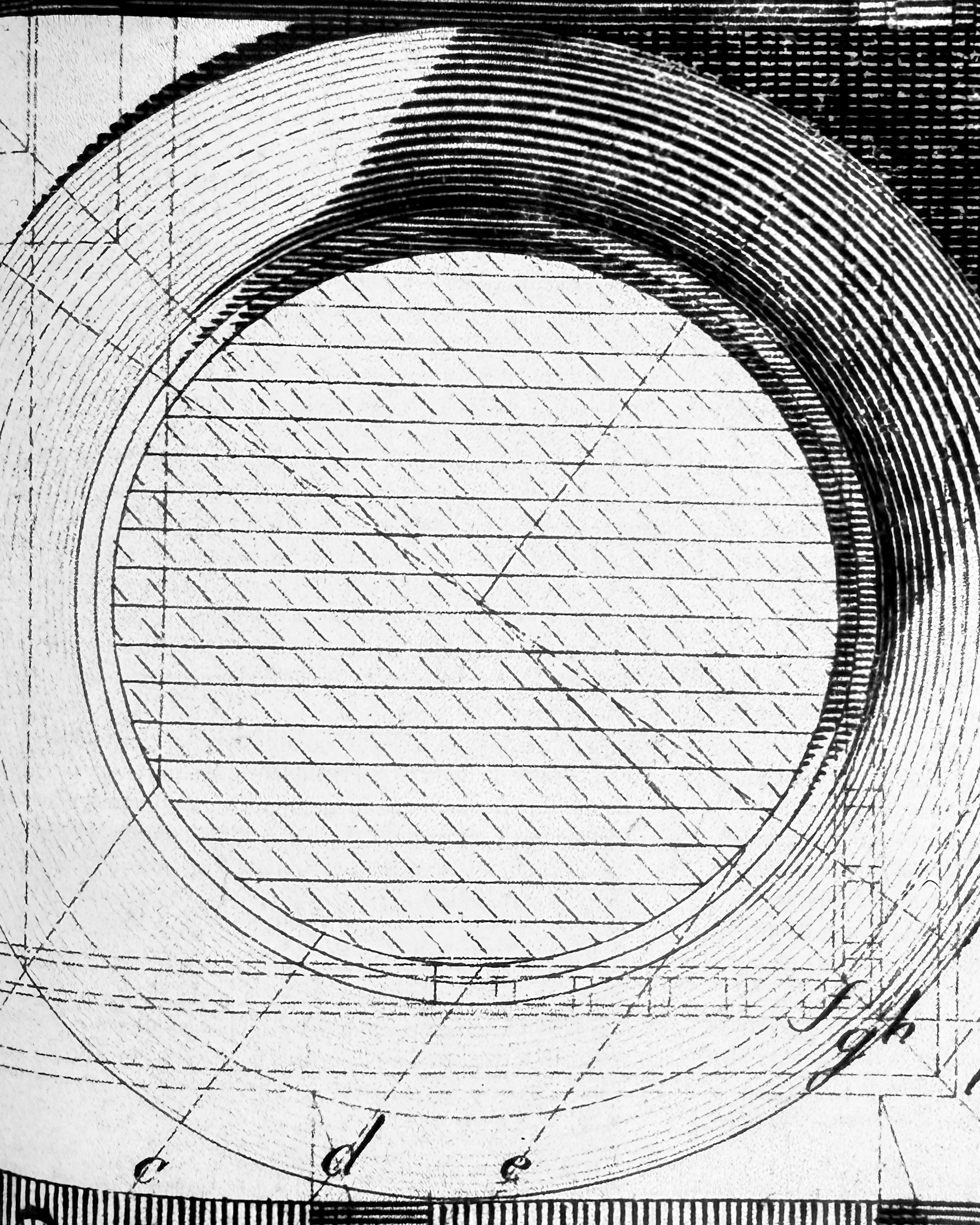 Conceptual art project 'Luke' by Eduard Surzhyk. Architectural drawing investigating the ethics of refusal and dark spaces.